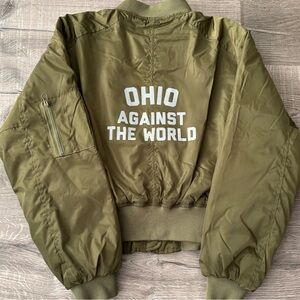 Army Green Ohio Bomber Jacket Reflective
